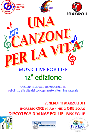 UNA CANZONE PER LA VITA MUSIC LIVE FOR LIFE